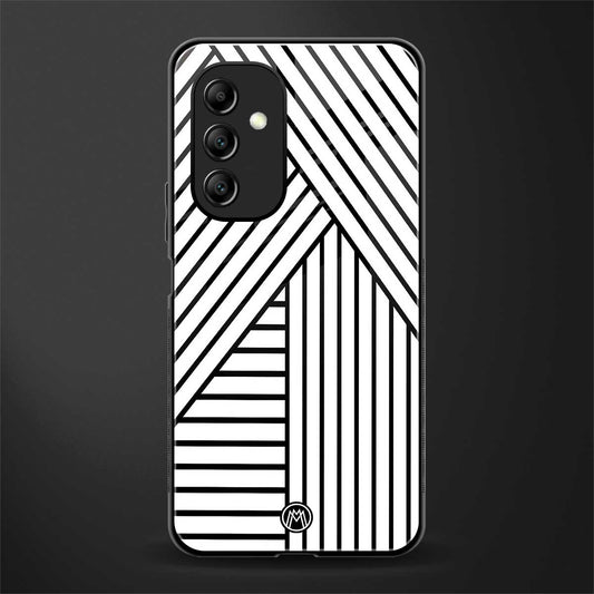 classic white black patten back phone cover | glass case for samsung galaxy a14 5g