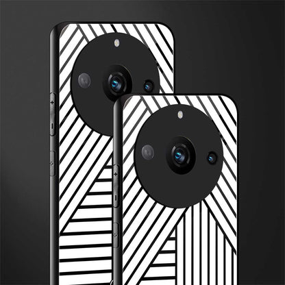 classic white black patten back phone cover | glass case for realme 11 pro 5g