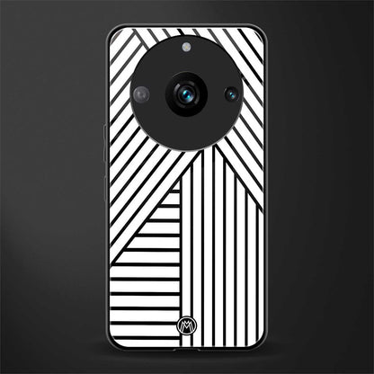 classic white black patten back phone cover | glass case for realme 11 pro 5g