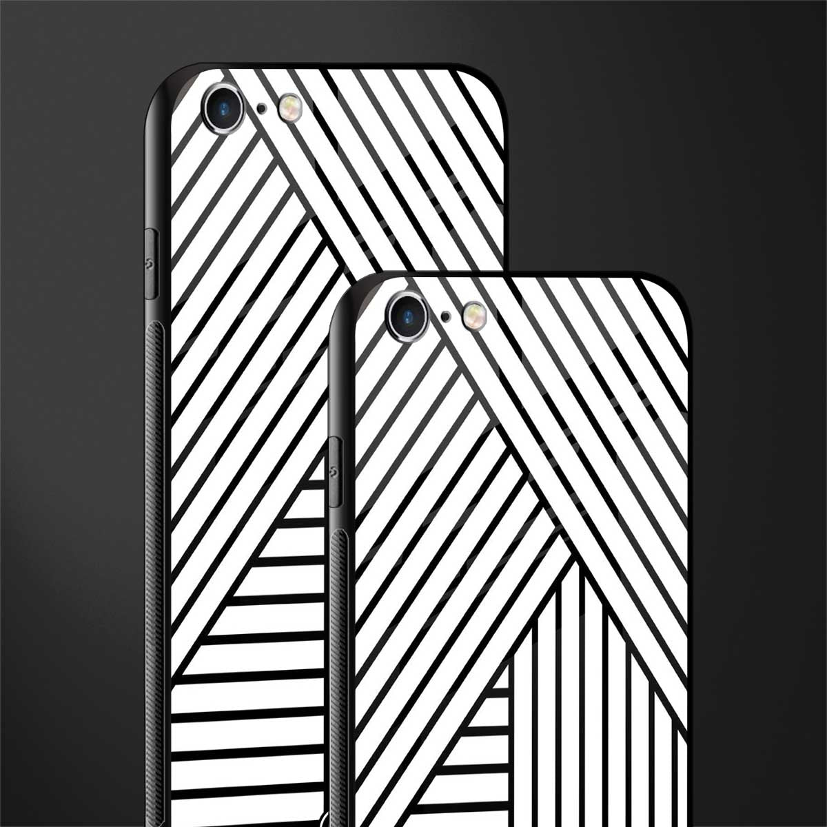 classic white black patten glass case for iphone 6 plus image-2