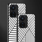 classic white black patten back phone cover | glass case for vivo t1 44w 4g