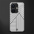 classic white black patten back phone cover | glass case for vivo t1 44w 4g