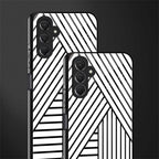 classic white black patten back phone cover | glass case for samsun galaxy a24 4g