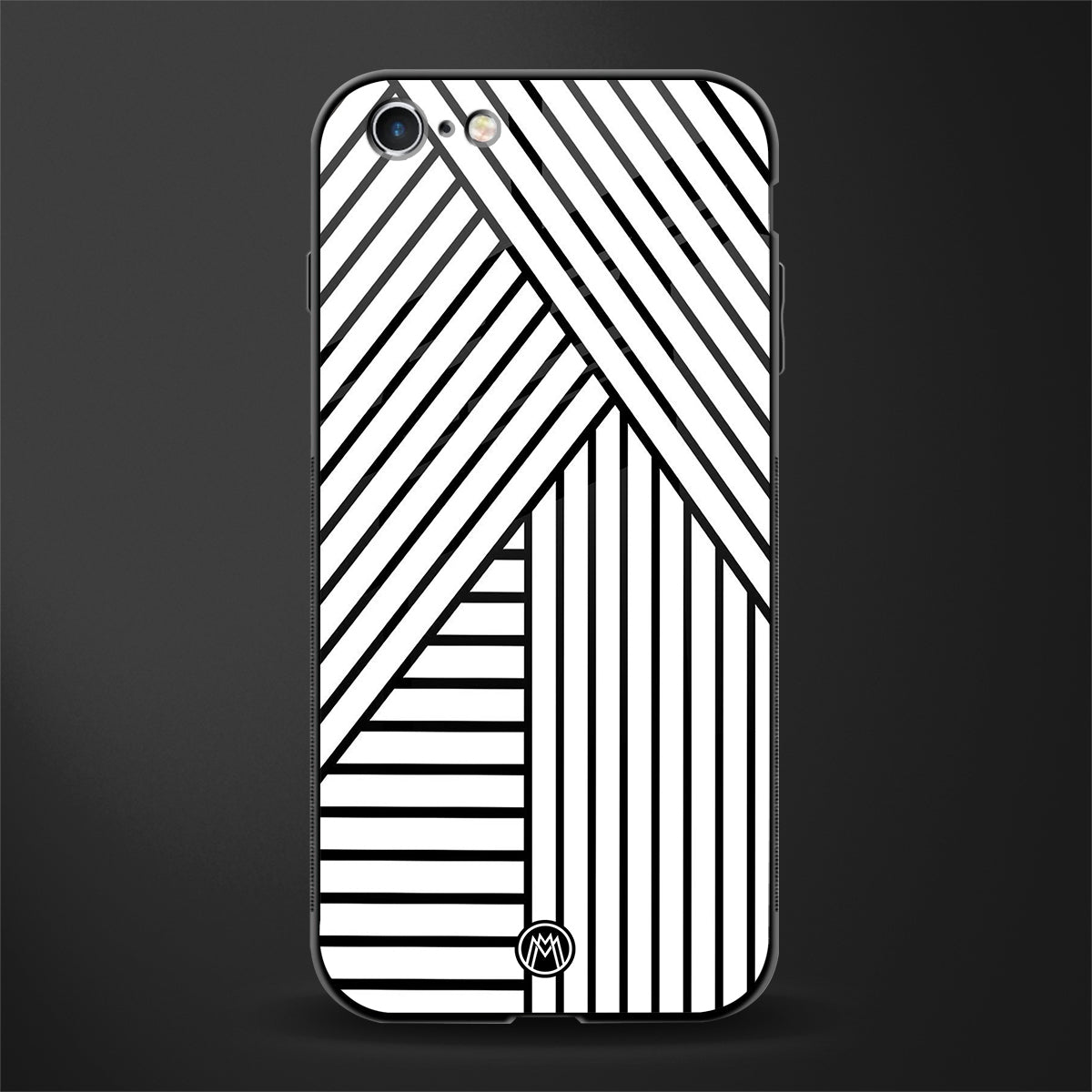 classic white black patten glass case for iphone 6 image