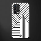 classic white black patten back phone cover | glass case for oppo a74 4g