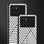 classic white black patten back phone cover | glass case for iQOO 9 Pro
