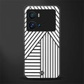 classic white black patten back phone cover | glass case for iQOO 9 Pro