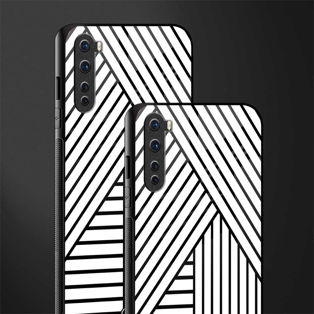 classic white black patten glass case for oneplus nord ac2001 image-2
