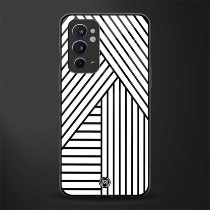 classic white black patten glass case for oneplus 9rt image
