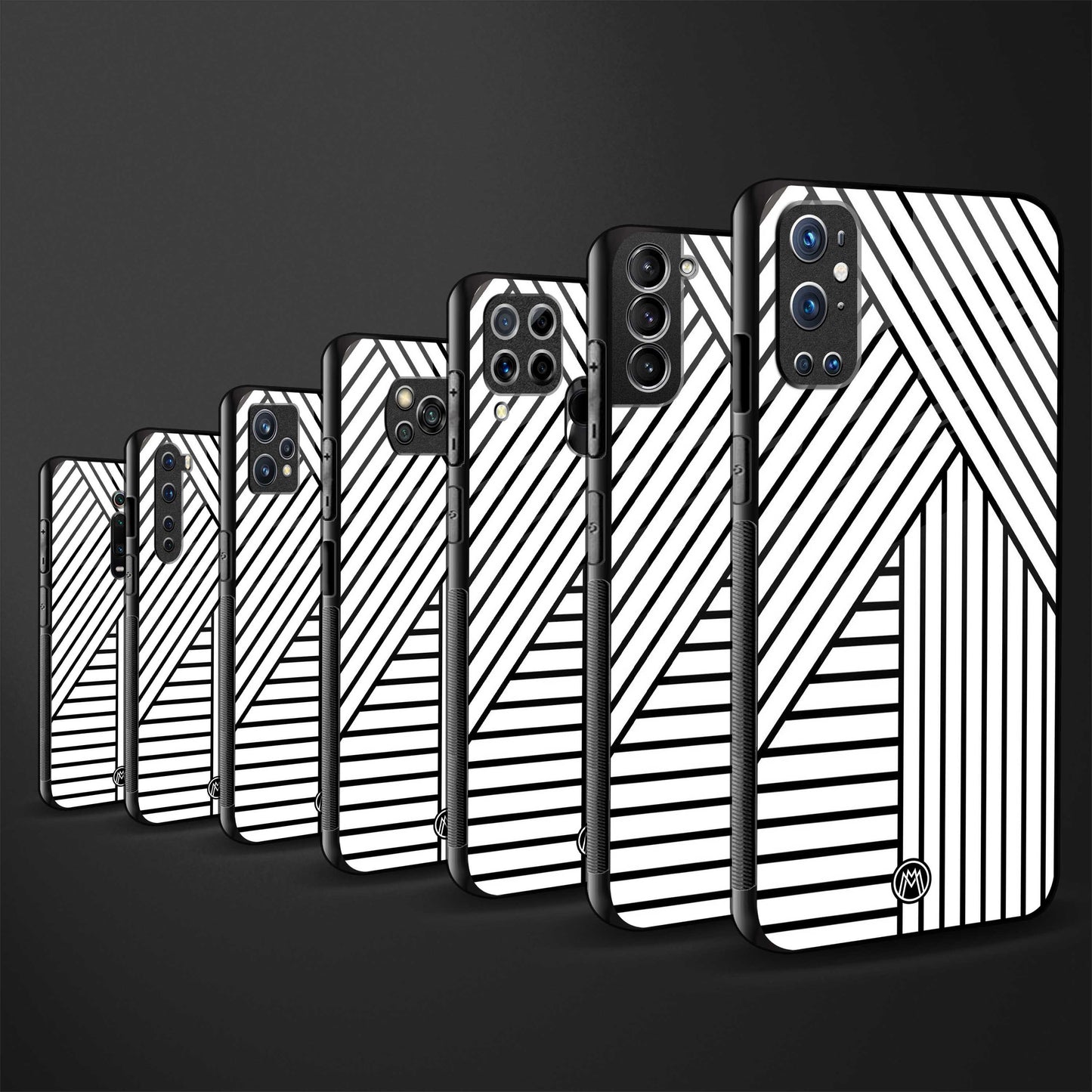 classic white black patten back phone cover | glass case for vivo t1 44w 4g