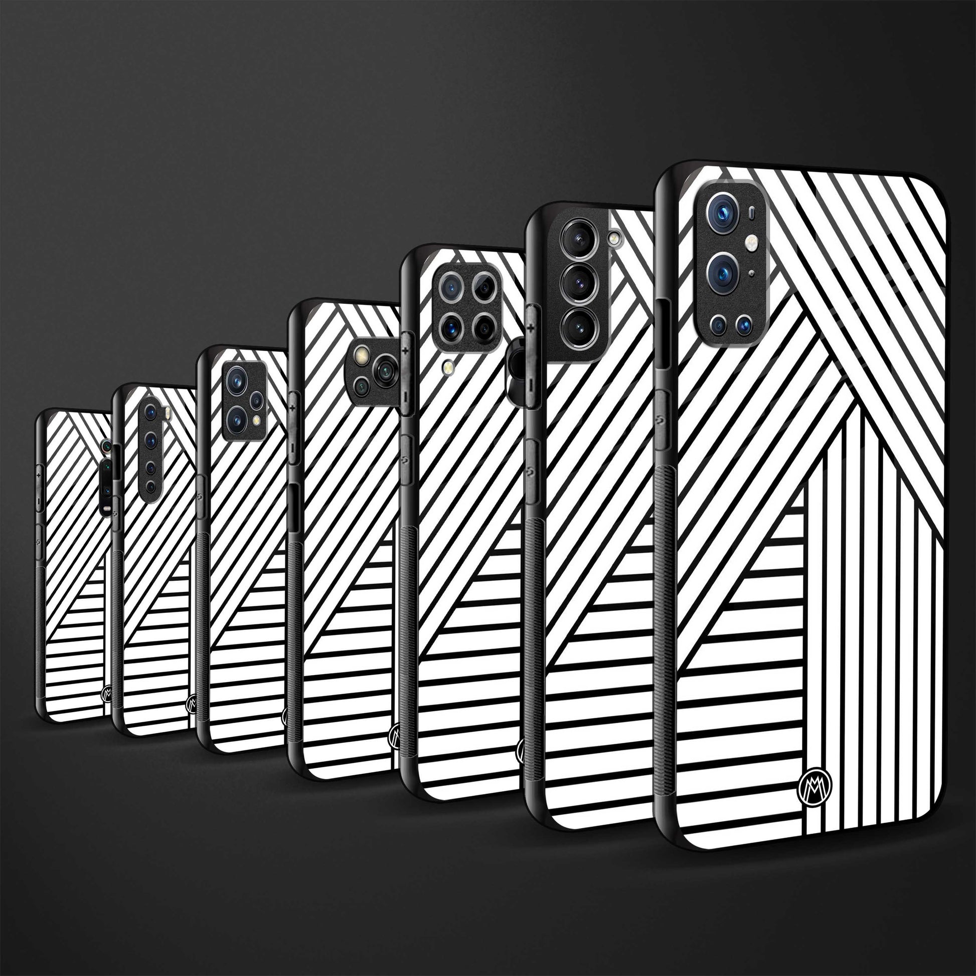classic white black patten glass case for samsung galaxy m31s image-3