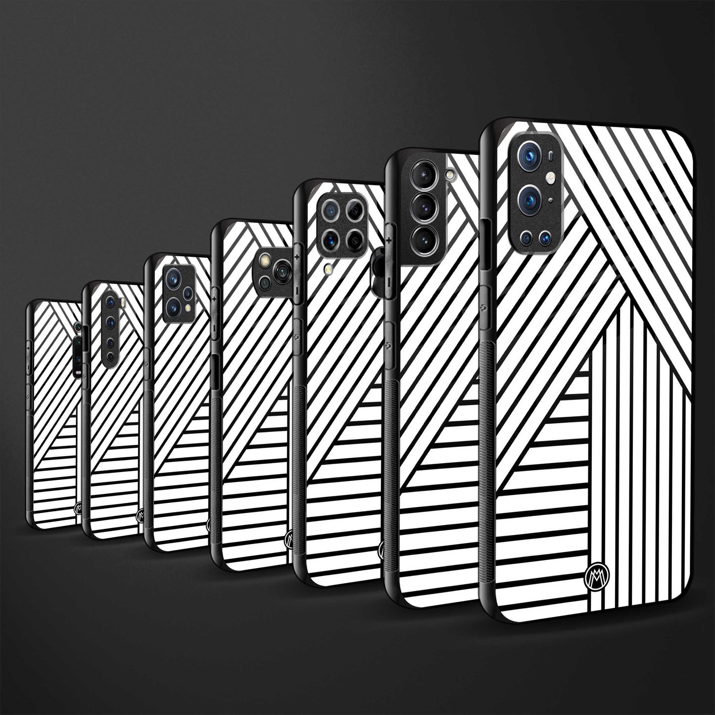 classic white black patten glass case for iphone 13 mini image-3