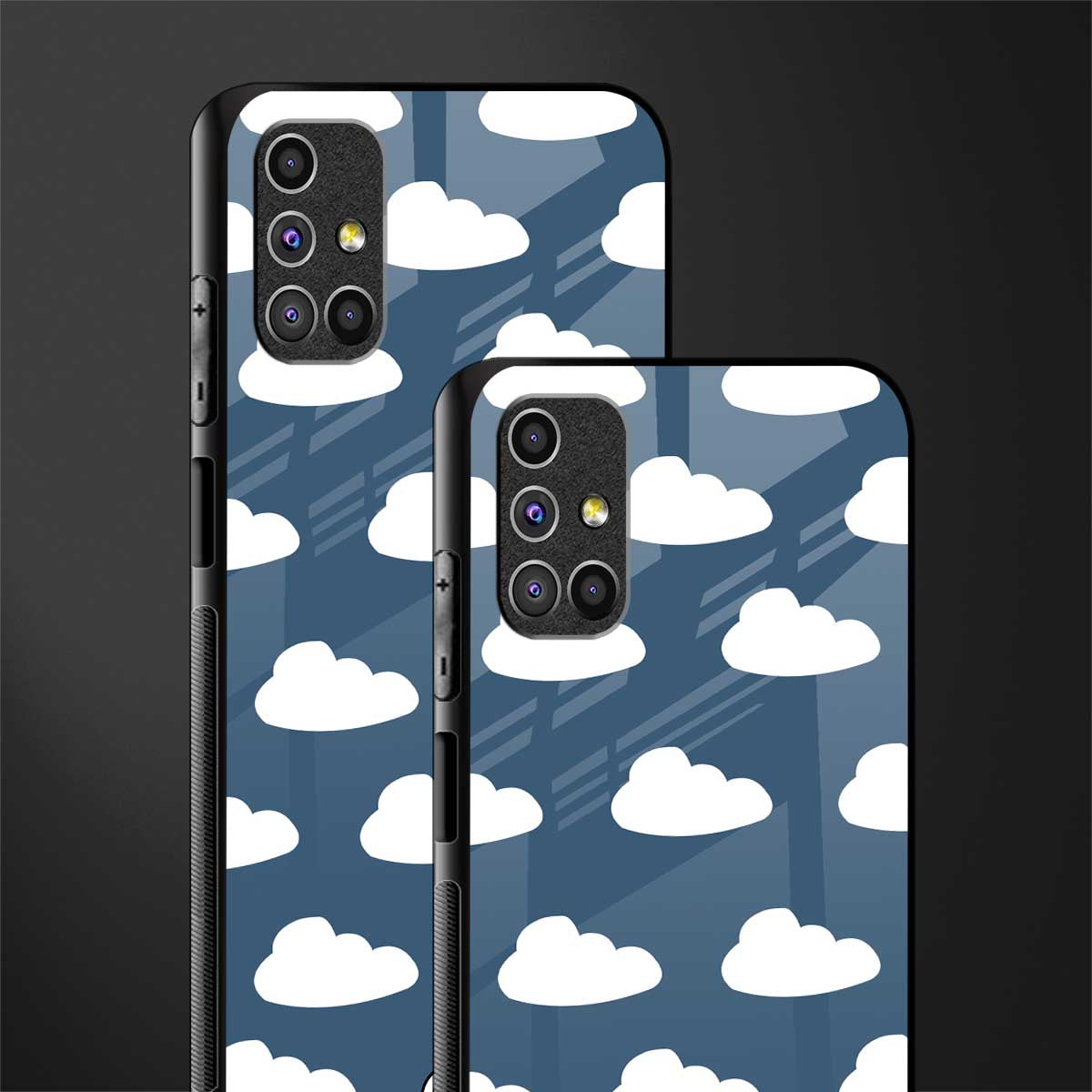 clouds glass case for samsung galaxy m51 image-2