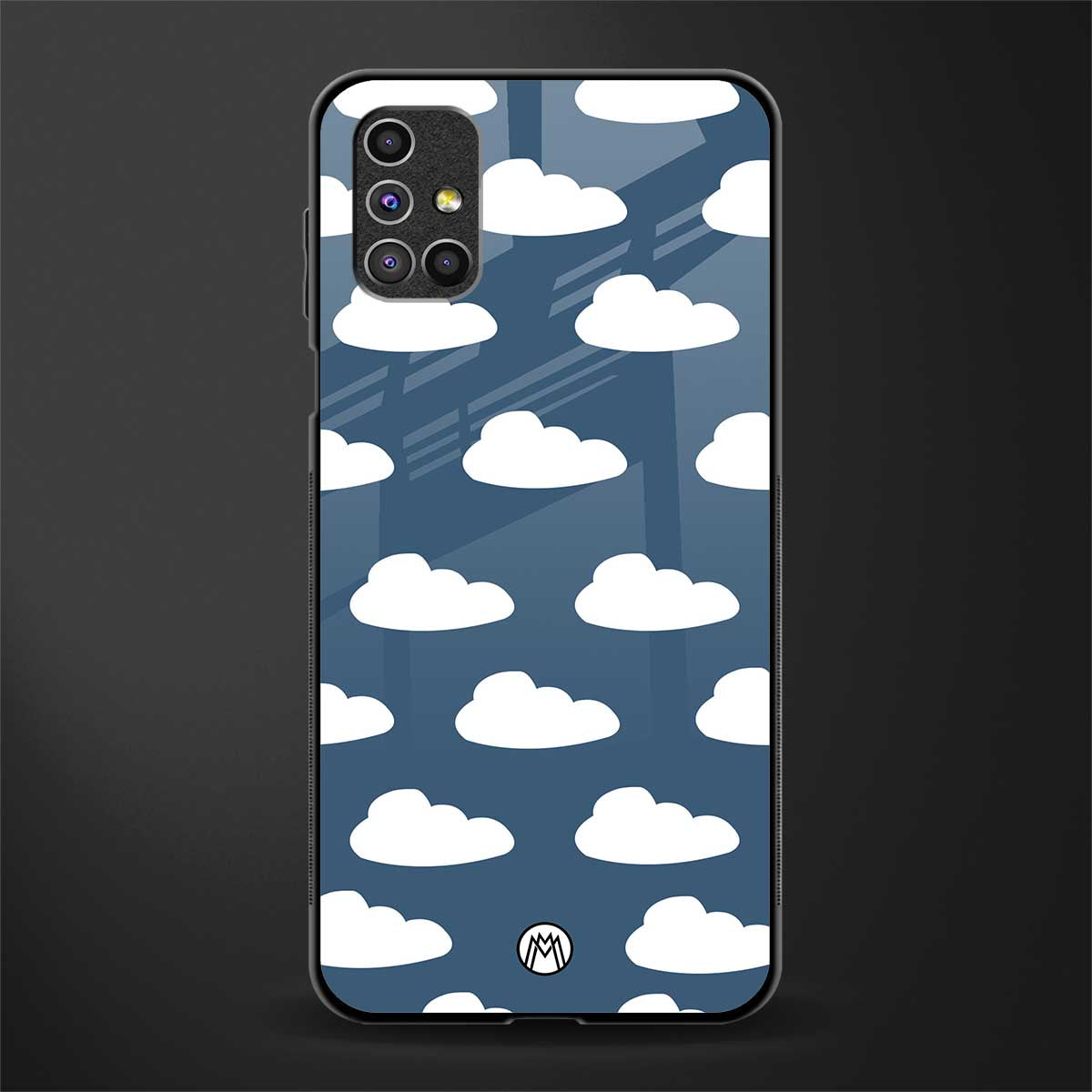 clouds glass case for samsung galaxy m31s image