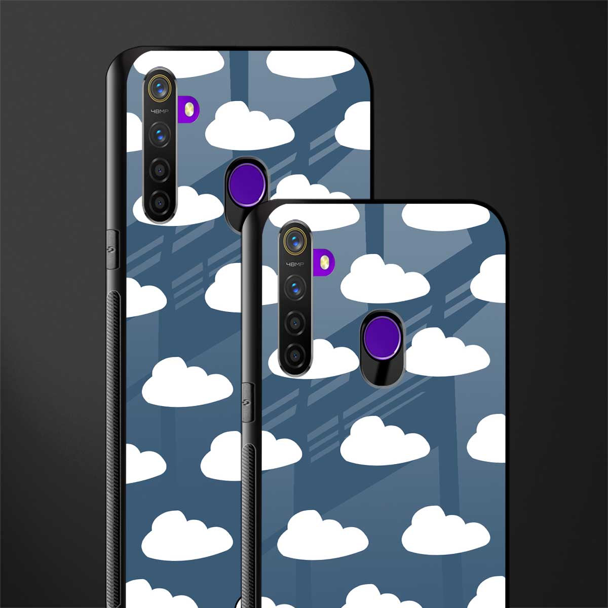 clouds glass case for realme 5i image-2