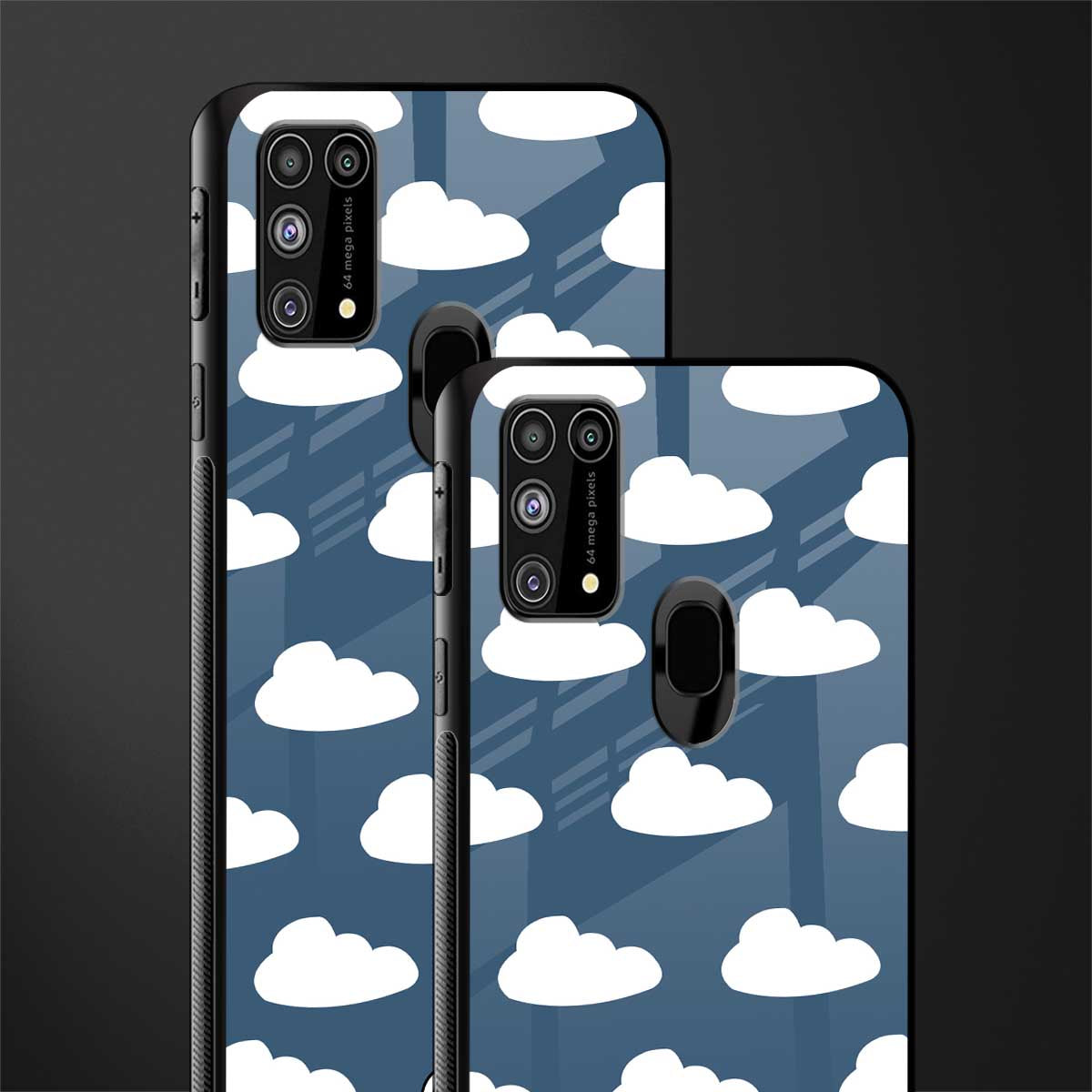 clouds glass case for samsung galaxy m31 image-2