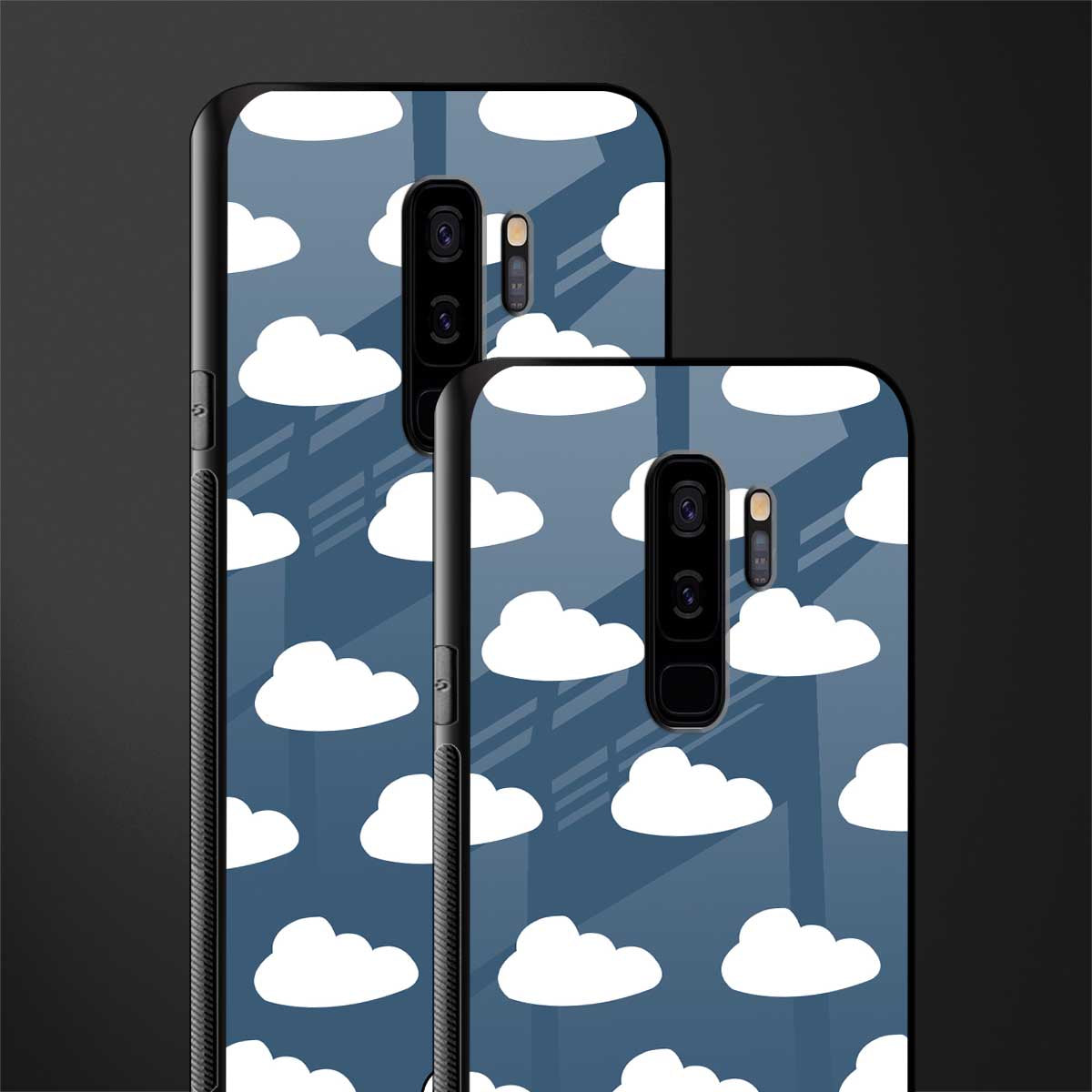 clouds glass case for samsung galaxy s9 plus image-2