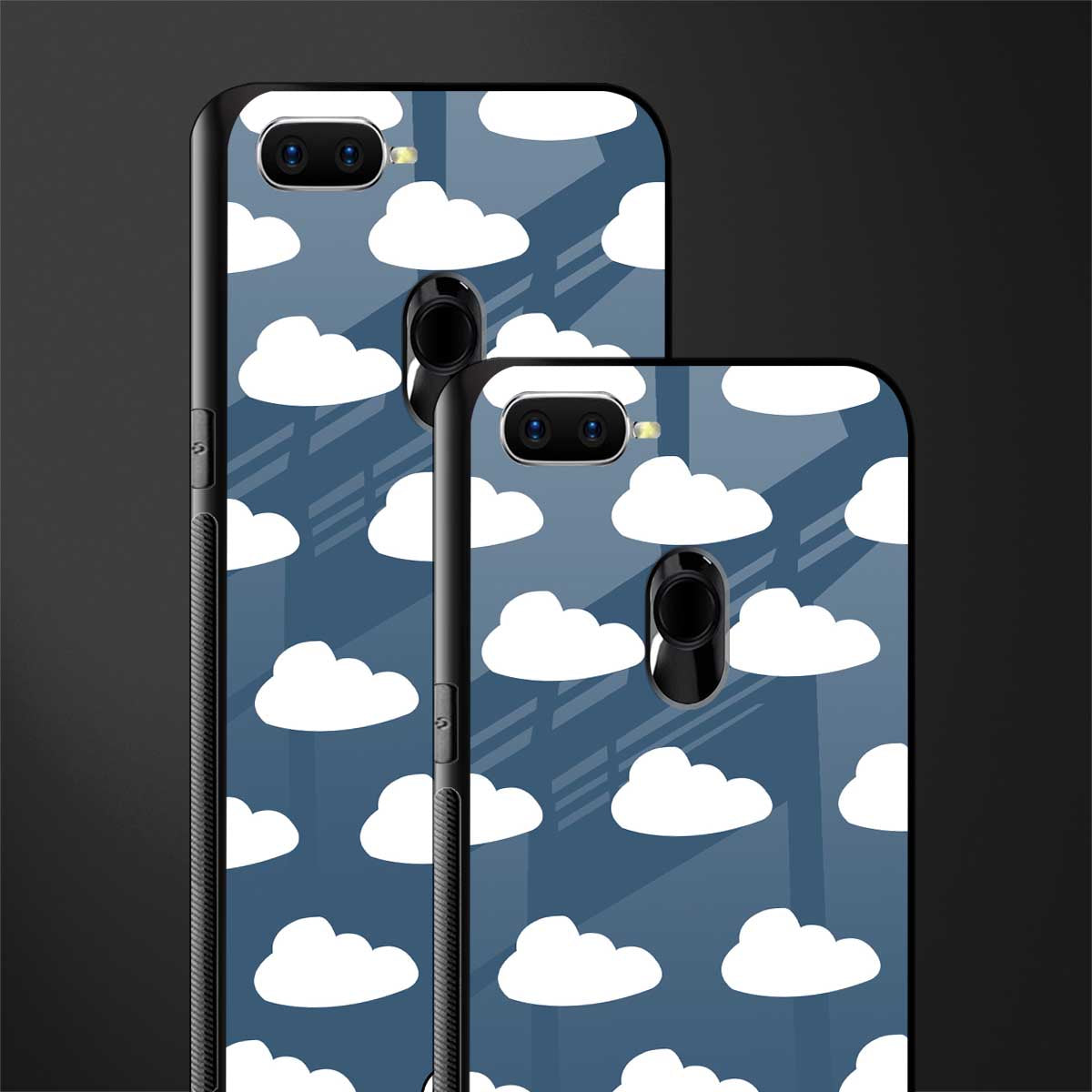 clouds glass case for oppo a12 image-2