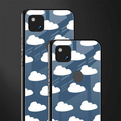 clouds back phone cover | glass case for google pixel 4a 4g