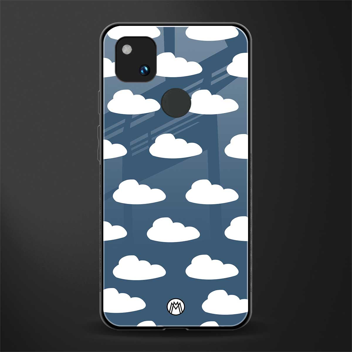 clouds back phone cover | glass case for google pixel 4a 4g