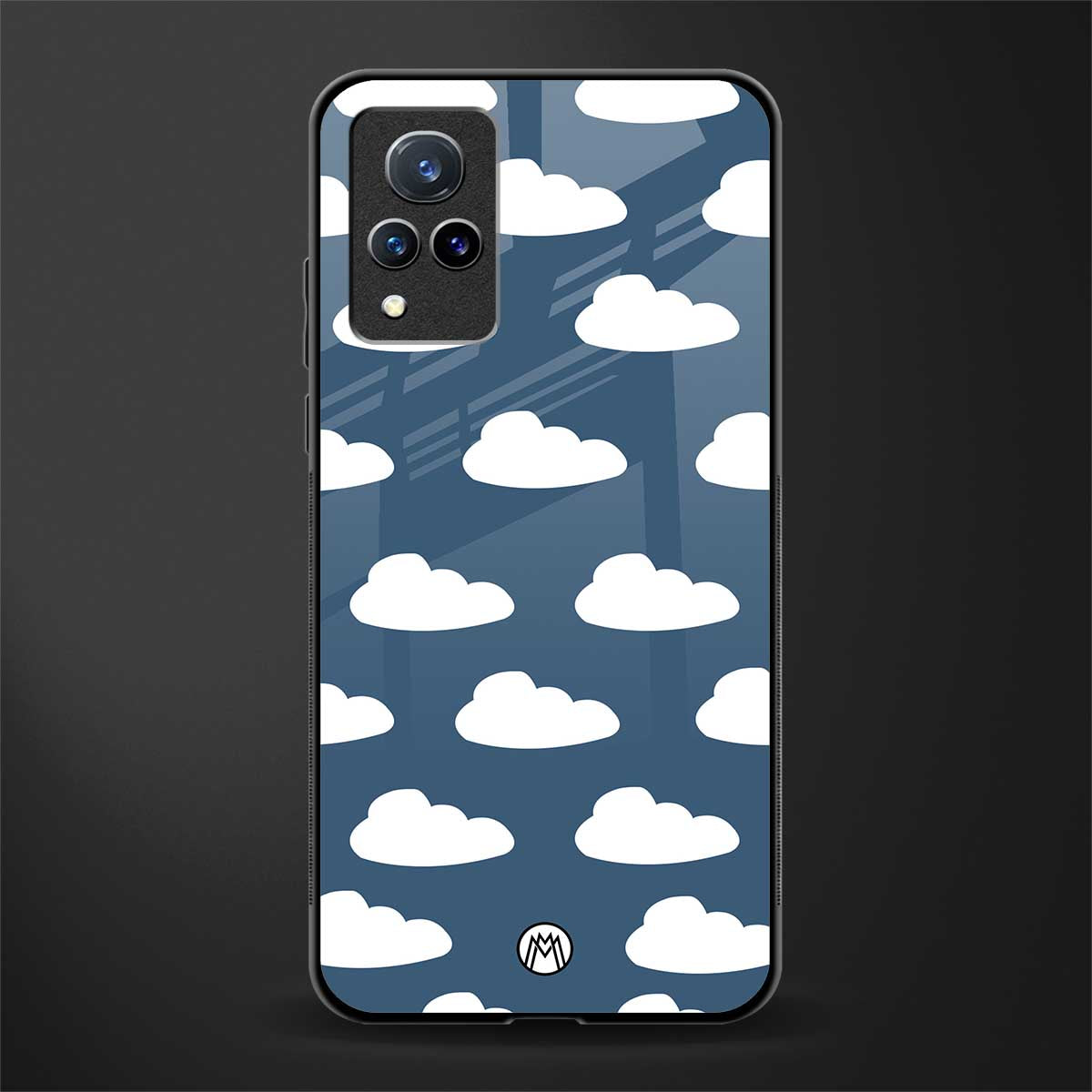 clouds glass case for vivo v21 5g image