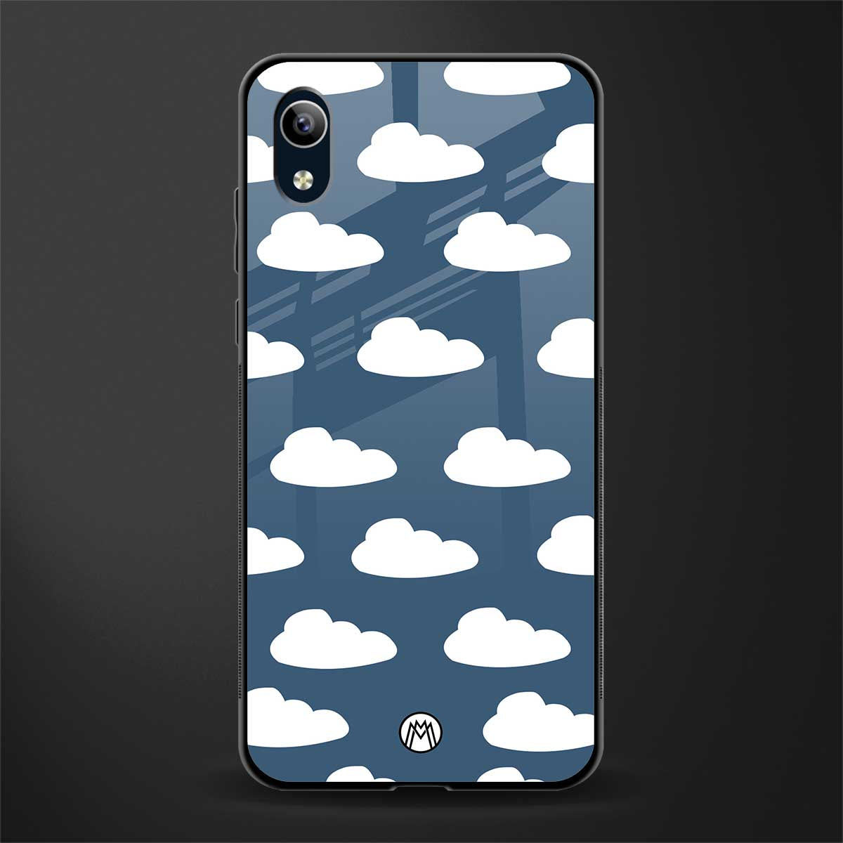clouds glass case for vivo y1s without fingerprint image