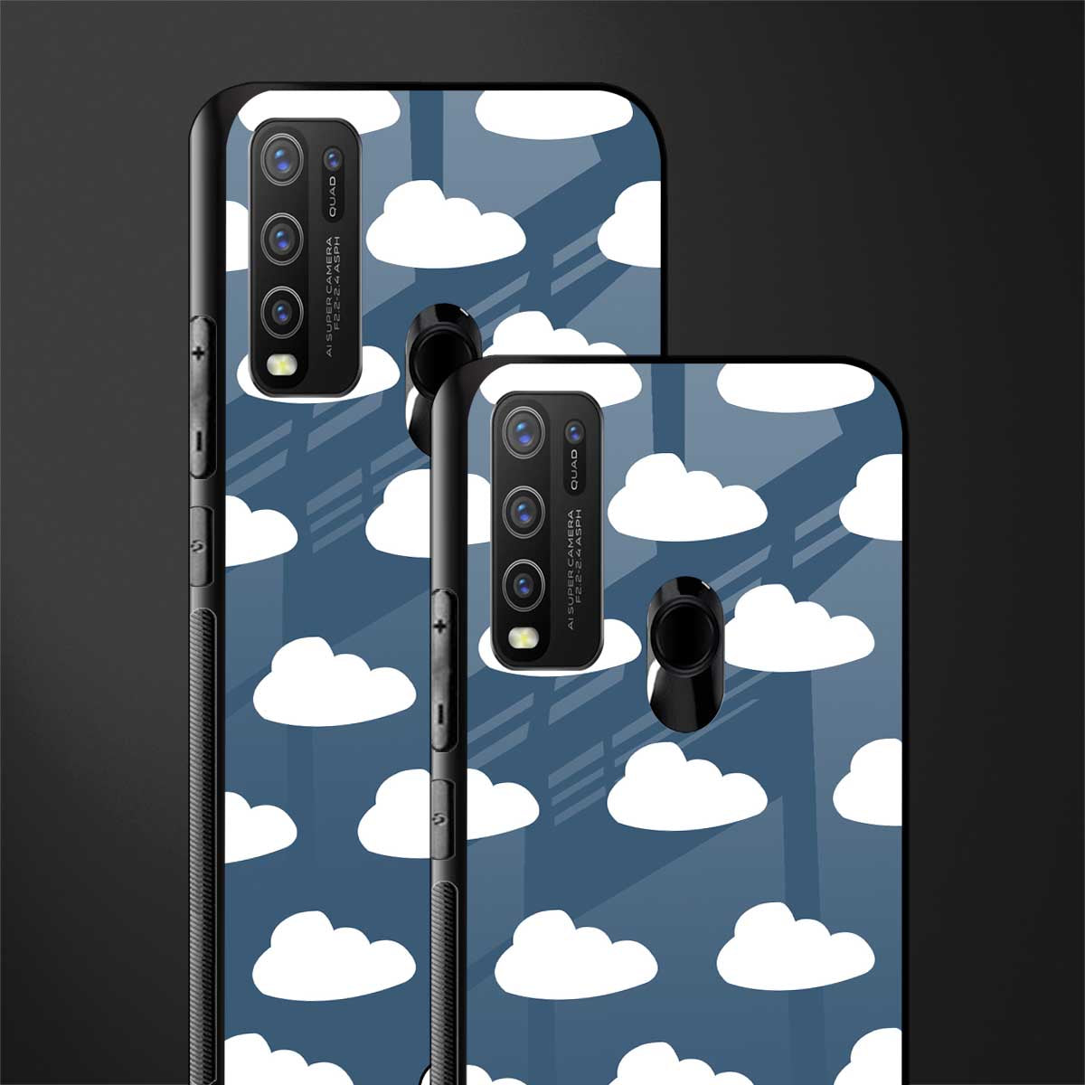 clouds glass case for vivo y30 image-2