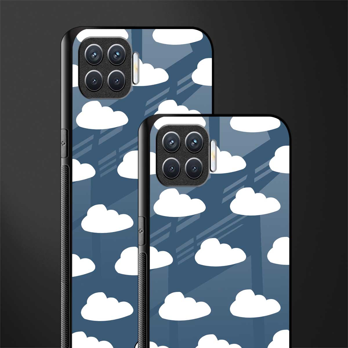 clouds glass case for oppo f17 pro image-2