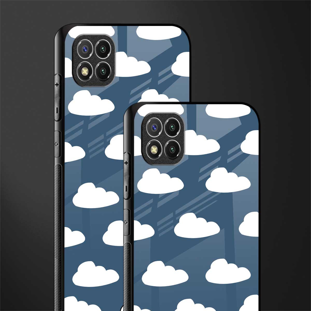 clouds glass case for poco c3 image-2