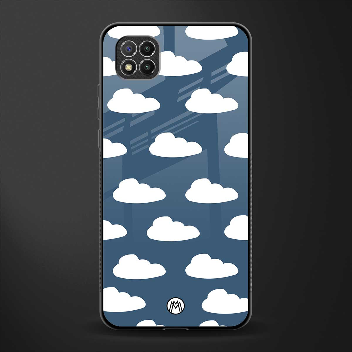 clouds glass case for poco c3 image