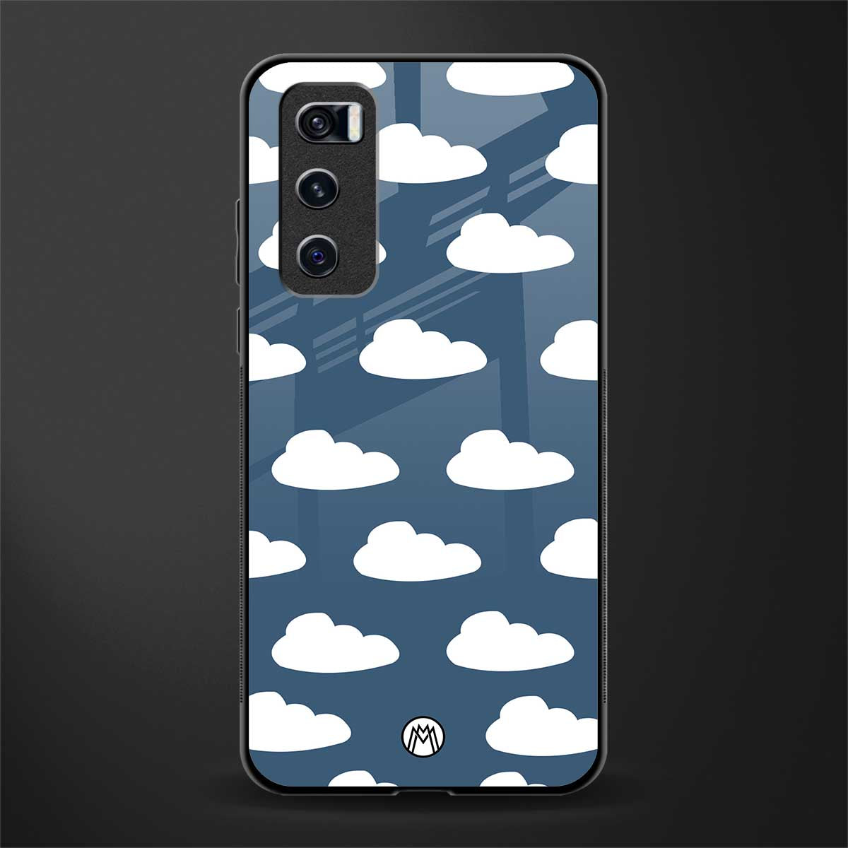 clouds glass case for vivo v20 se image