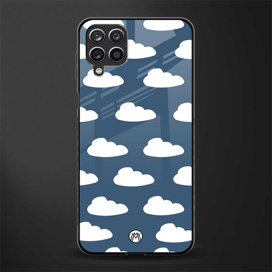 clouds glass case for samsung galaxy f12 image