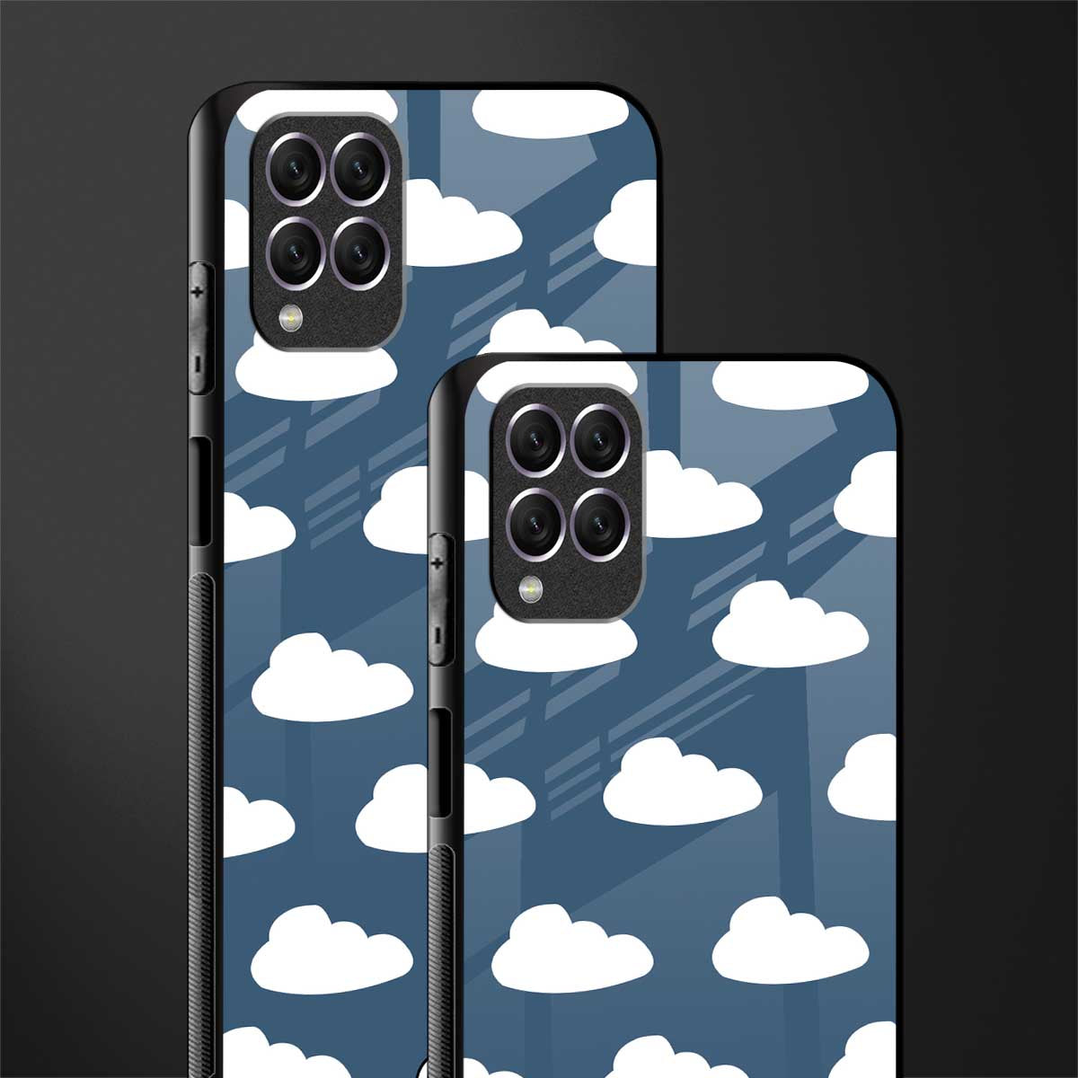 clouds glass case for samsung galaxy f62 image-2