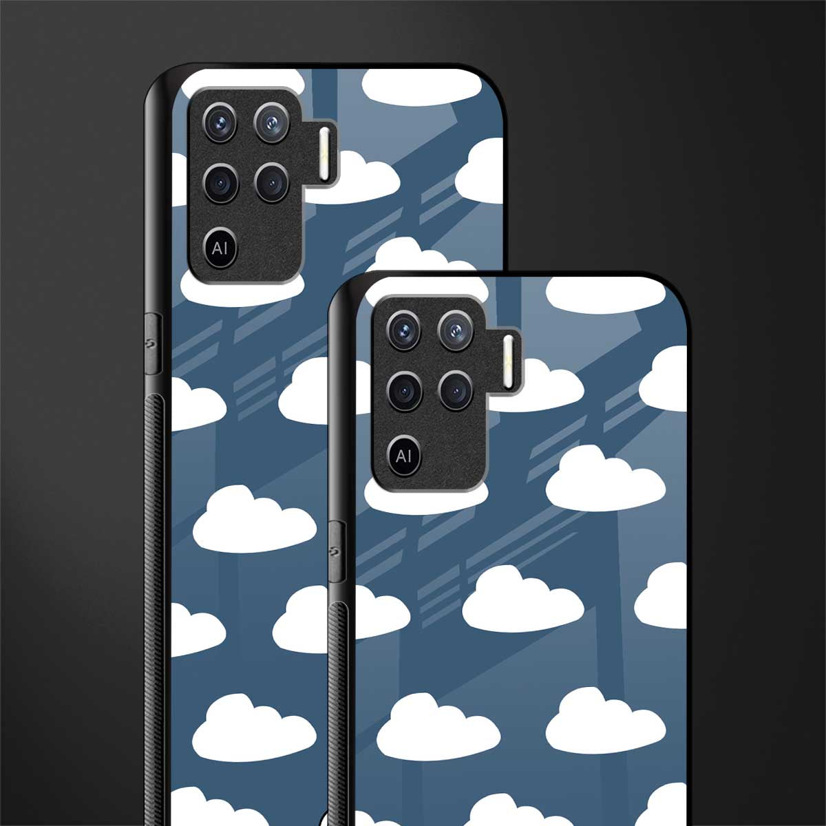 clouds glass case for oppo f19 pro image-2