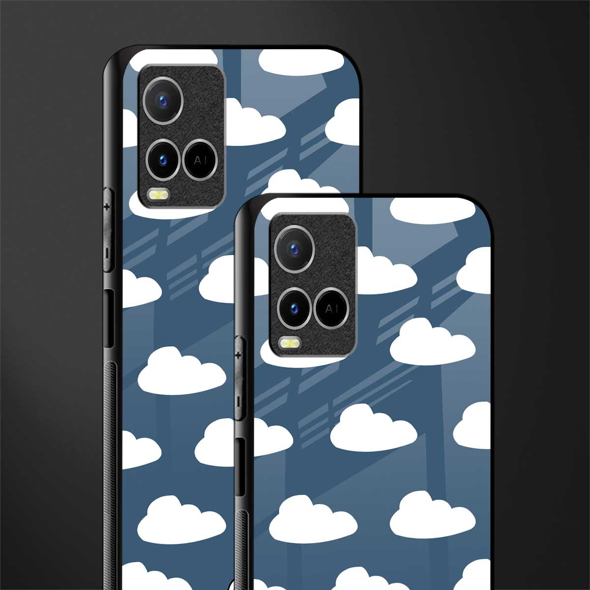 clouds glass case for vivo y21 image-2