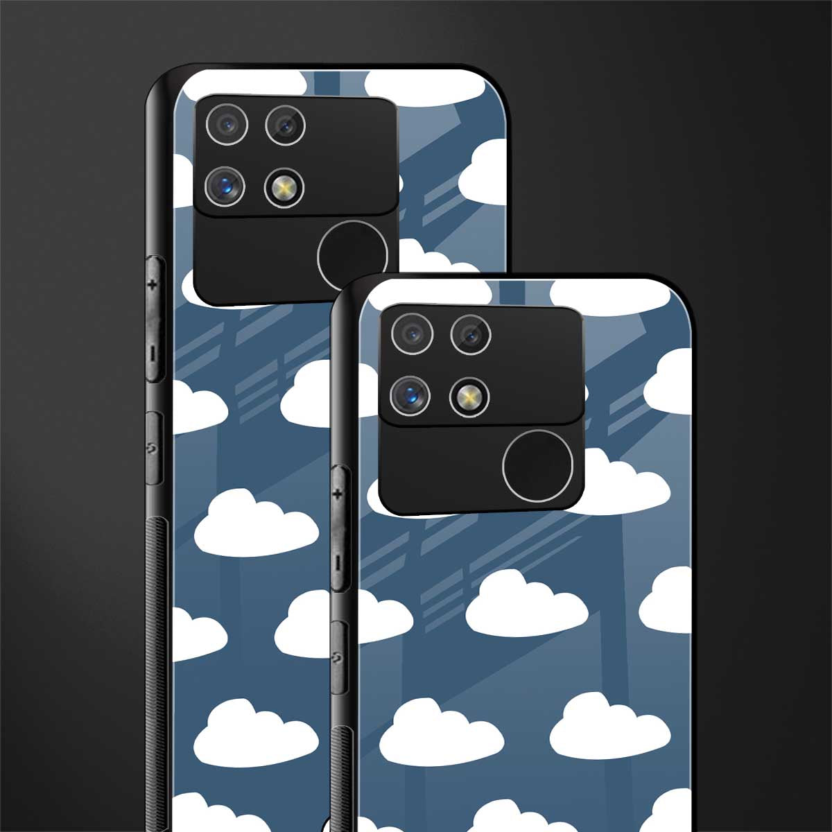 clouds back phone cover | glass case for realme narzo 50a