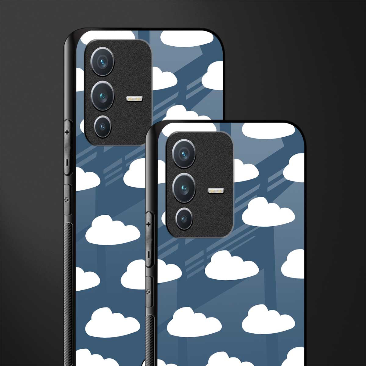 clouds glass case for vivo v23 5g image-2
