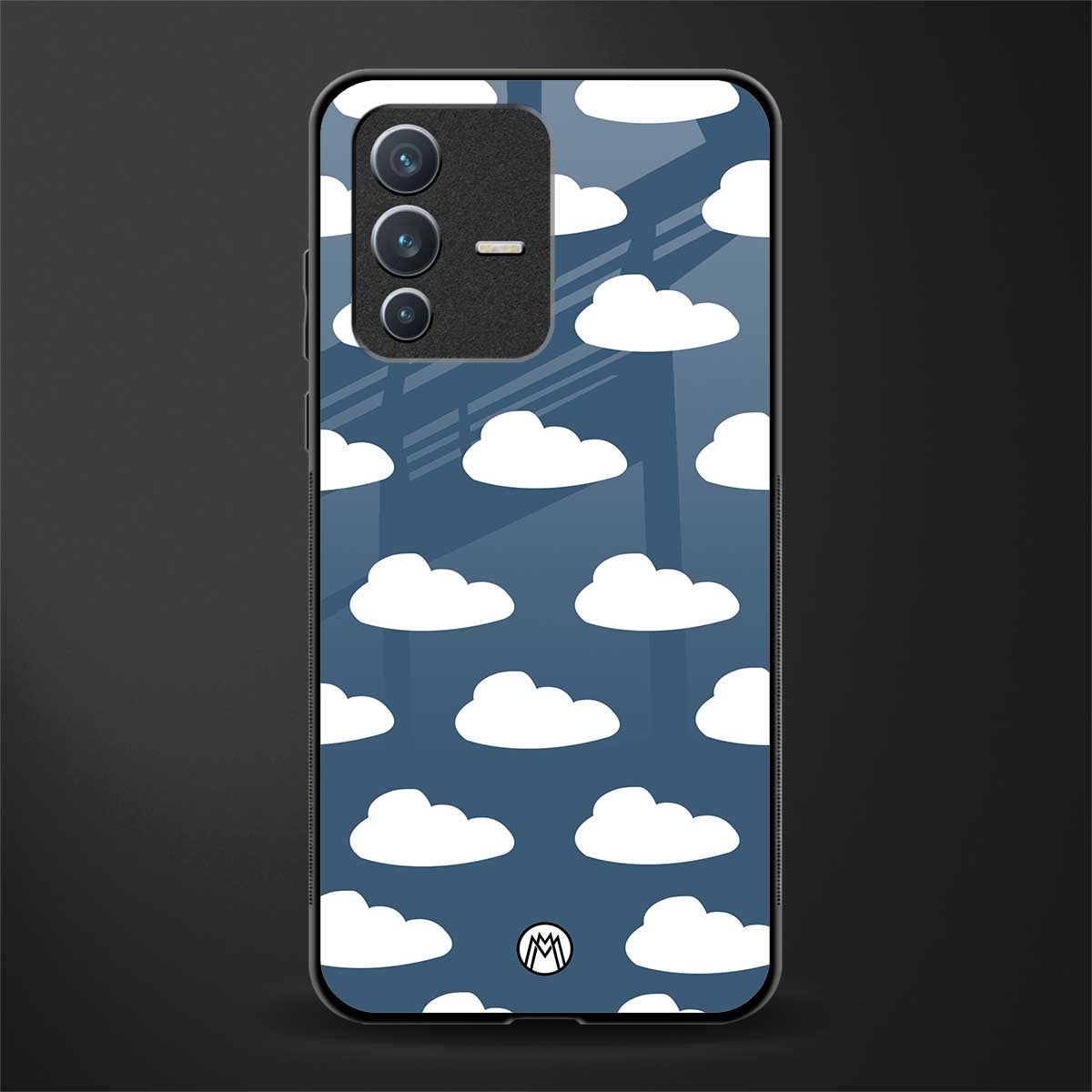 clouds glass case for vivo v23 5g image