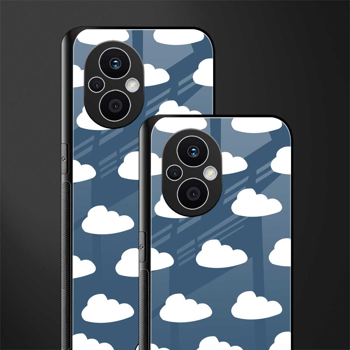clouds back phone cover | glass case for oppo f21 pro 5g