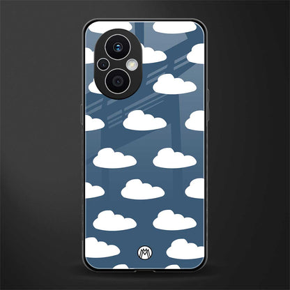 clouds back phone cover | glass case for oppo f21 pro 5g