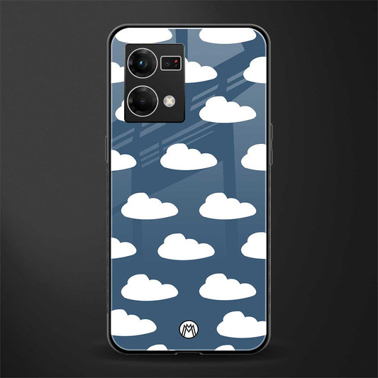 clouds back phone cover | glass case for oppo f21 pro 4g