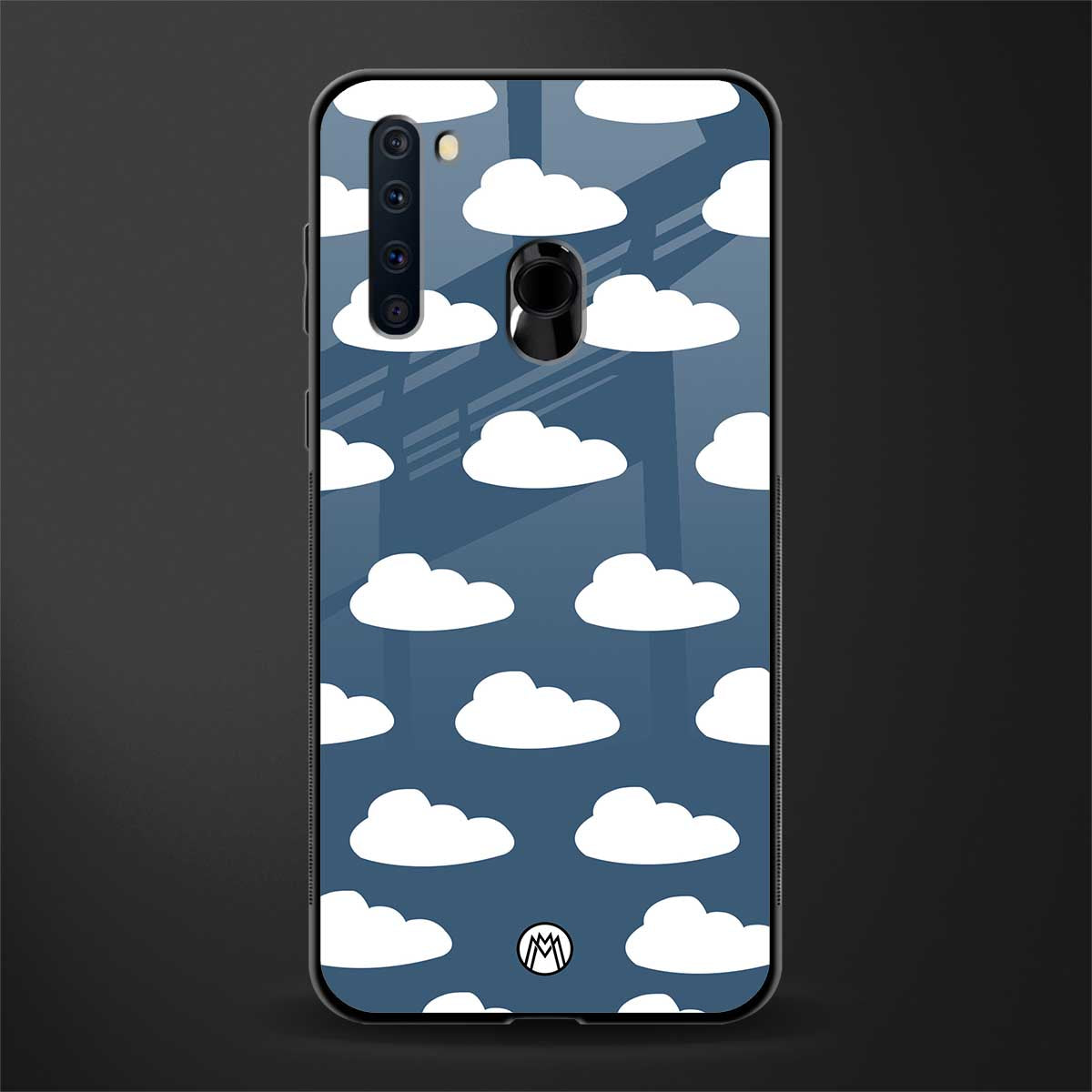 clouds glass case for samsung a21 image