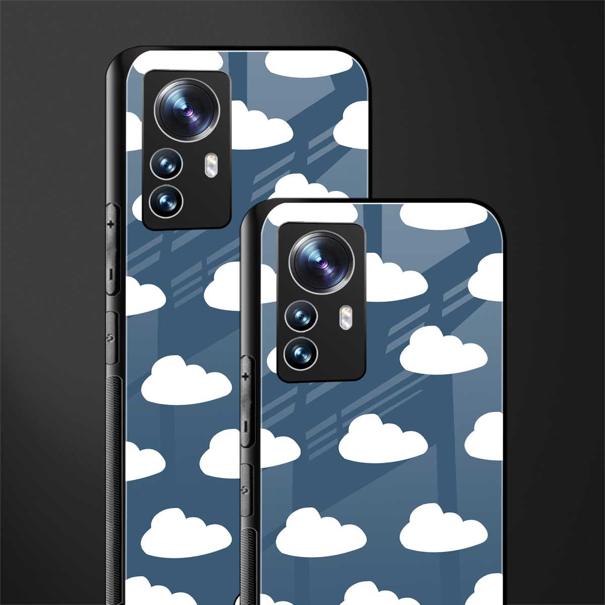 clouds back phone cover | glass case for xiaomi 12 pro