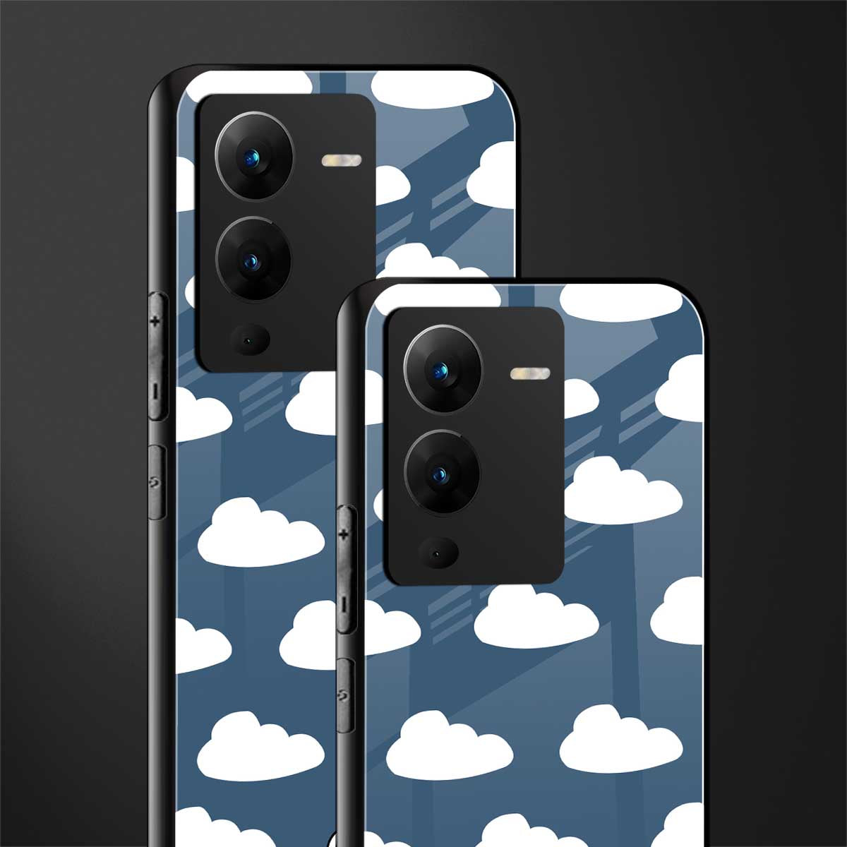 clouds back phone cover | glass case for vivo v25 pro 5g