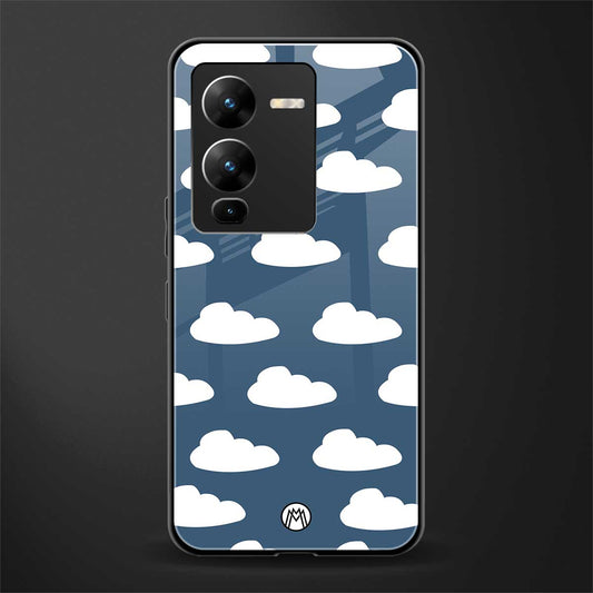 clouds back phone cover | glass case for vivo v25 pro 5g