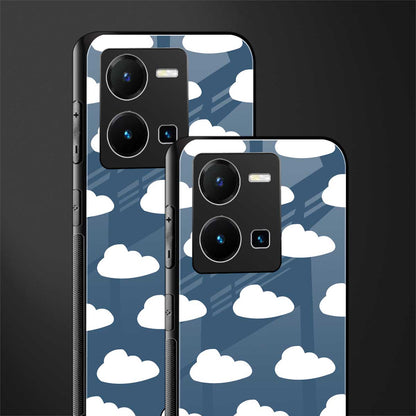 clouds back phone cover | glass case for vivo y35 4g