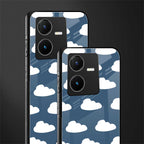 clouds back phone cover | glass case for vivo y22