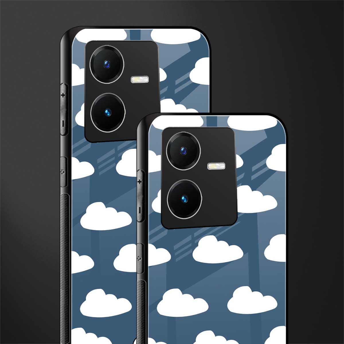 clouds back phone cover | glass case for vivo y22