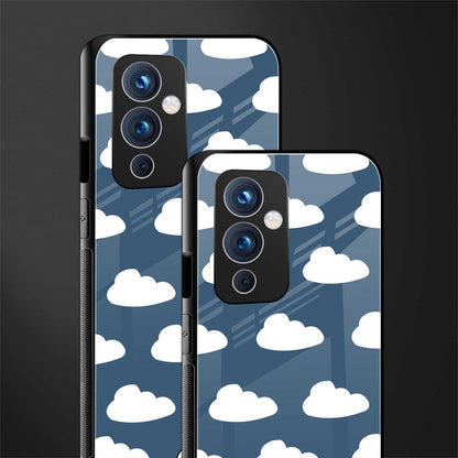 clouds back phone cover | glass case for oneplus 9