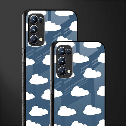 clouds back phone cover | glass case for oppo reno 5